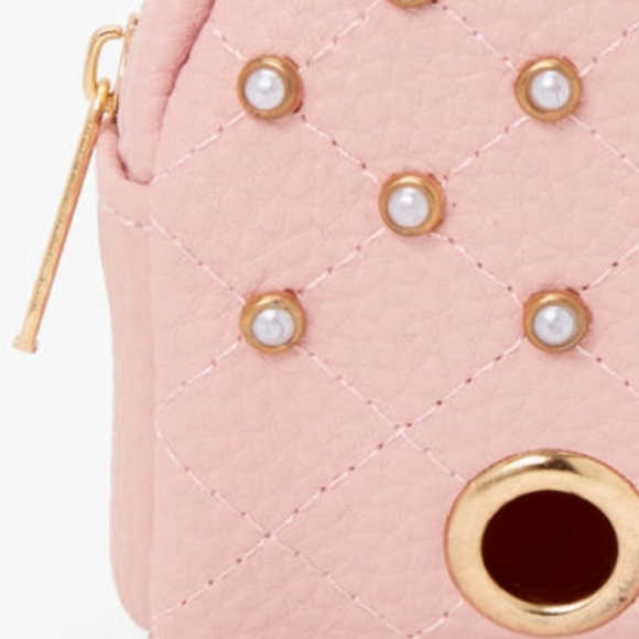 Pearl Studded Pink Dog Waste Bag Dispenser Keychain for purse book bag c… - Picture 4 of 6